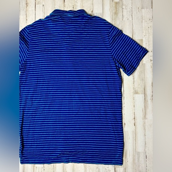 Polo Ralph Lauren Golf Polo Shirt Mens XL Blue Stripe Pony Preppy - Picture 8 of 9